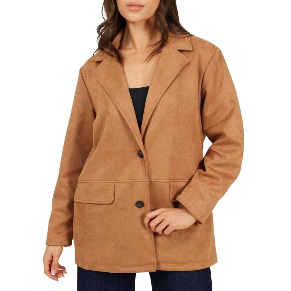 Brave Soul Womens/Ladies Faux Suede Blazer / Tan